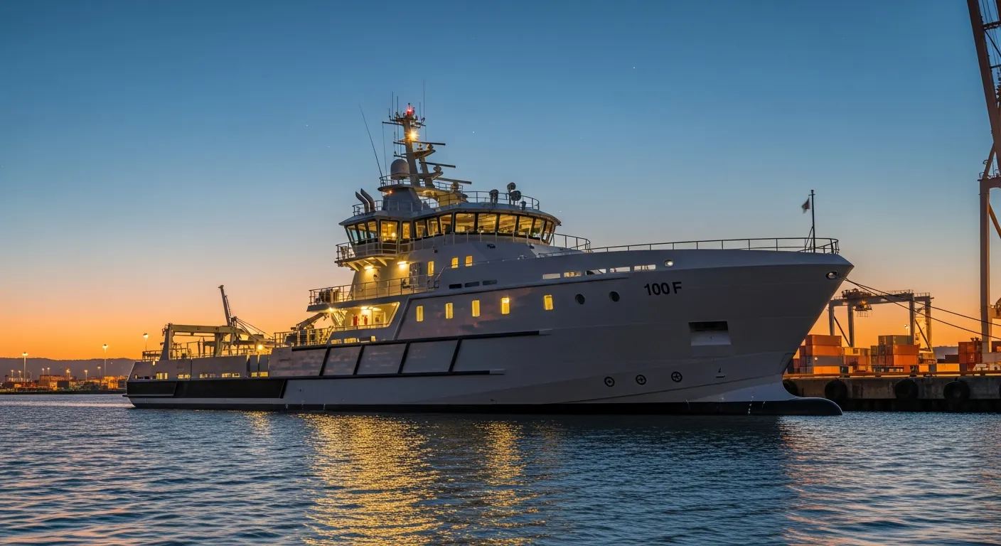 the catamaran delivered and on sea trials